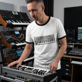 Powered by Oscillator Vintage Wavetable Keyboard T-shirt