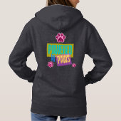 "Powered by Paws" Pink Paws Ontwerp Hoodie (Achterkant)