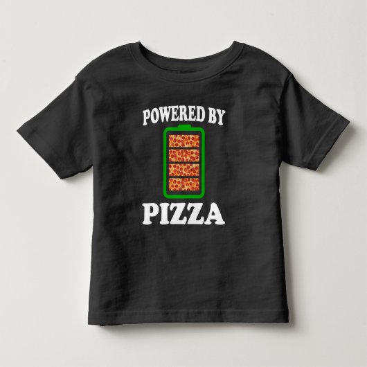 Powered by Pizza - Funny Pizza Kinder Shirts (Voorkant)