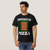 Powered by Pizza - Funny Pizza T-shirt (Voorkant volledig)