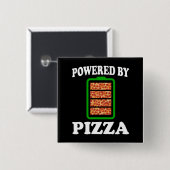 Powered by Pizza - Funny Pizza Vierkante Button 5,1 Cm (Voorkant /achterkant)