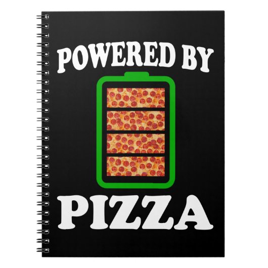 Powered By Pizza - Grappige Pizza Notitieboek (Voorkant)