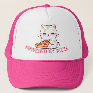 Powered by Pizza met een Schattigee kat Trucker Pet
