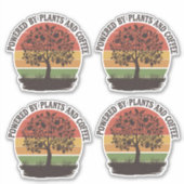 Powered by planten en Koffie Sticker (Voorkant)