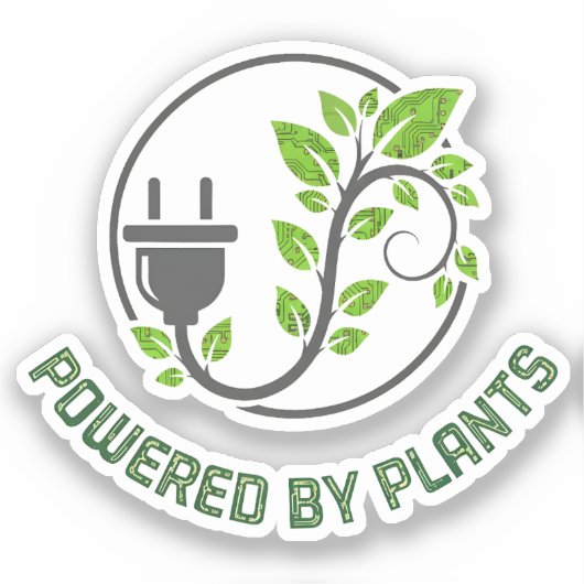 Powered by Plants Sticker (Voorkant)