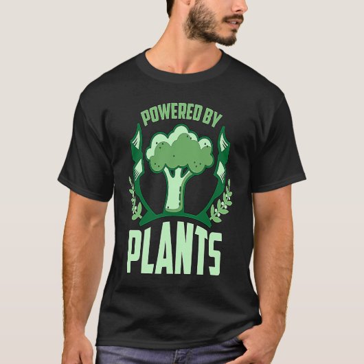 Powered By Plants Veganism Plant Based Lifestyle V T-shirt (Voorkant)
