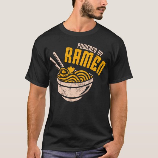 Powered by Ramen Japans Love Anime Noodles T-shirt (Voorkant)