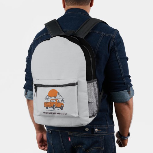 Powered By Sand And Regret Desert Camping Bedrukte Rugzak (Insitu (model))