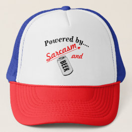 Powered by Sarcasm and Beer Novelty Fun Gezegden Trucker Pet