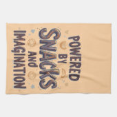 Powered by Snacks Imagination Funny Food Quote Typ Theedoek (Horizontaal)