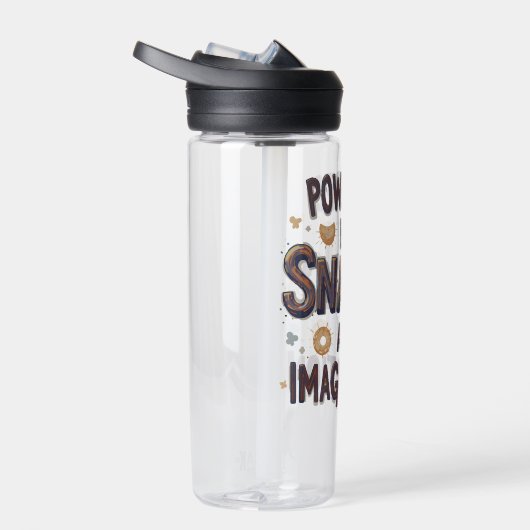 Powered by Snacks Imagination Funny Food Quote Typ Waterfles (Rechts)