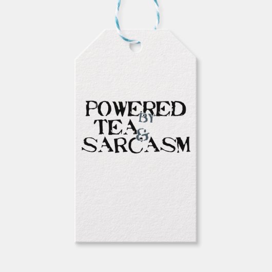 Powered by Tea & Sarcasm Cadeaulabel (Voorkant)