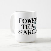 Powered by Tea & Sarcasm Koffiemok (Voorkant links)