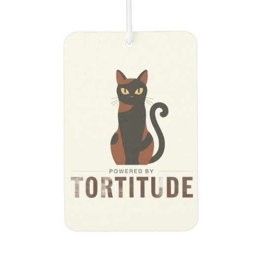 Powered by Tortitude Funny Cat Air Freshener Luchtverfrisser (Voorkant)
