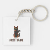 Powered by Tortitude Funny Cat Graphic Sleutelhanger (Achterkant)