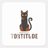 Powered by Tortitude Funny Cat Sticker (Voorkant)