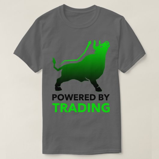 Powered by Trading Funny Trading T-shirt (Design voorkant)