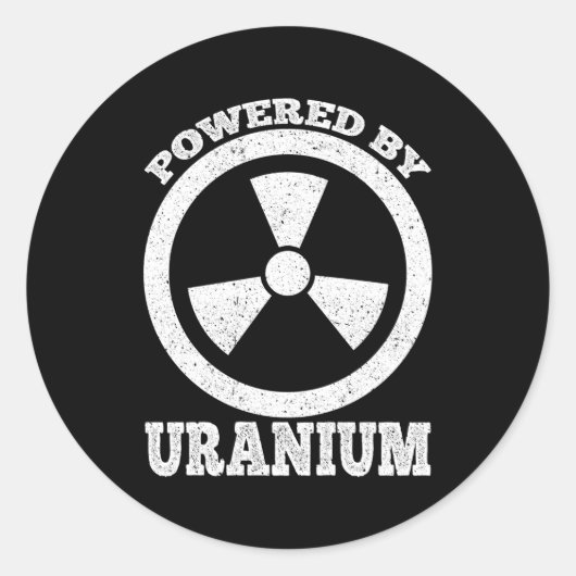 Powered by Uranium Nuclear Engineer Ronde Sticker (Voorkant)