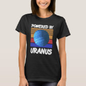 Powered By URANUS Retro Solar System Planet Design T-shirt (Voorkant)