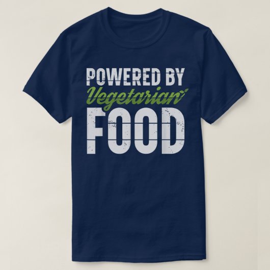 Powered by Vegetarian Food Vegan Diet Athlete Work T-shirt (Design voorkant)