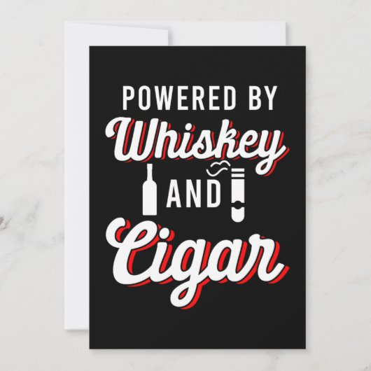 Powered by Whiskey Cigar Smoker Tobacco Humidor Gi Kaart (Voorkant)