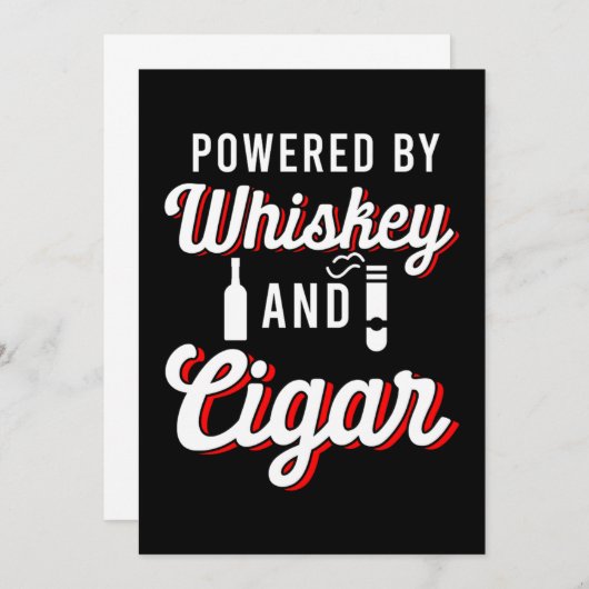 Powered by Whiskey Cigar Smoker Tobacco Humidor Gi Kaart (Voorkant / Achterkant)