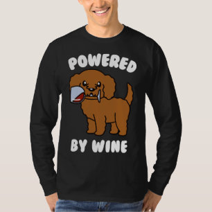 Powered Wine Goldendoodle Dog Drink T-shirt