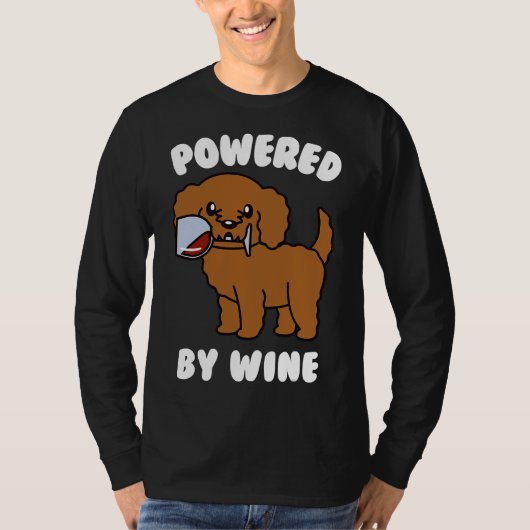 Powered Wine Goldendoodle Dog Drink T-shirt (Voorkant)