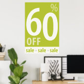 Powerful 60% OFF SALE Sign - retail sales poster (Thuiskantoor)