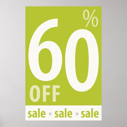Powerful 60% OFF SALE Sign - retail sales poster (Voorkant)