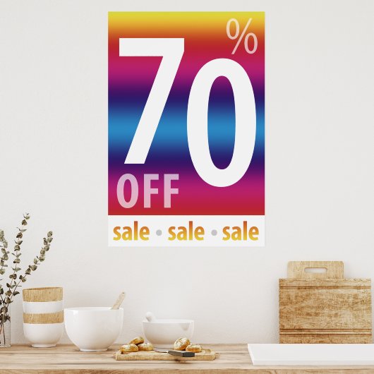 Powerful 70% OFF SALE Sign | Colorful Poster (Keuken)