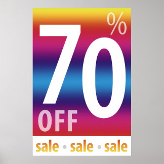 Powerful 70% OFF SALE Sign | Colorful Poster