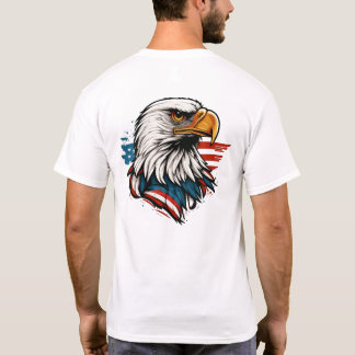 Powerful Bald Eagle with Red White and Blue Patrio T-shirt