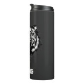 Powerful Black and White Artistic Roaring Tiger  Thermosbeker (Geroteerd rechts)