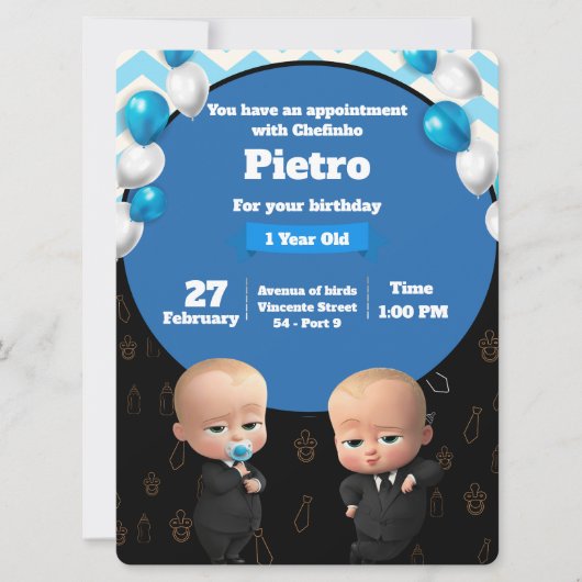 Powerful Chefinho Invitation - Party Birthday Kaart (Voorkant)