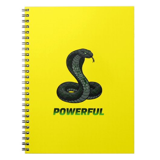 Powerful Cobra Spiral Notebook – Strength & Focus Notitieboek (Voorkant)