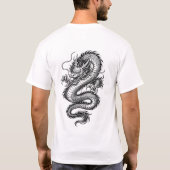 Powerful Eastern Dragon Illustration Tee T-shirt (Achterkant)
