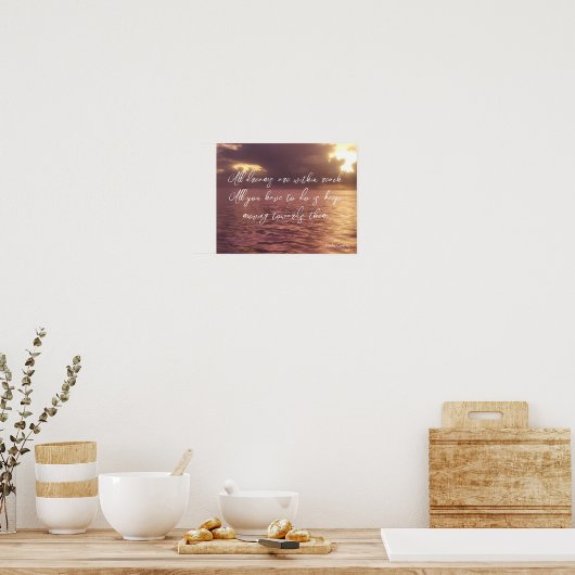 Powerful Motivational Stormy Ocean Sky  Poster (Keuken)