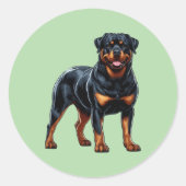 Powerful Rottweiler – Full-Body Dog Sticker (Voorkant)