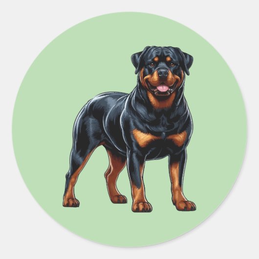 Powerful Rottweiler – Full-Body Dog Sticker (Voorkant)