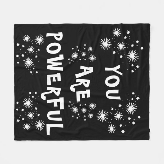 "POWERFUL"-schijfje Fleece Deken (Voorkant (Horizontaal))