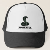 Powerful Snake Hat – Custom Text Cobra Design Cap Trucker Pet (Voorkant)