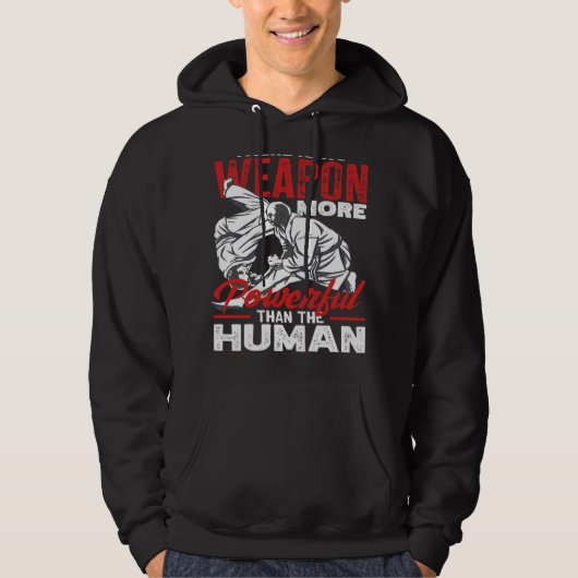 Powerful Than The Human Mind Aikido Karate Jiu Jit Hoodie (Voorkant)