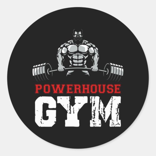 Powerhouse Gym Ronde Sticker (Voorkant)