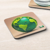 Powering the Planet – Sustainable Earth & Green En Bier Onderzetter (Linkerzijde)