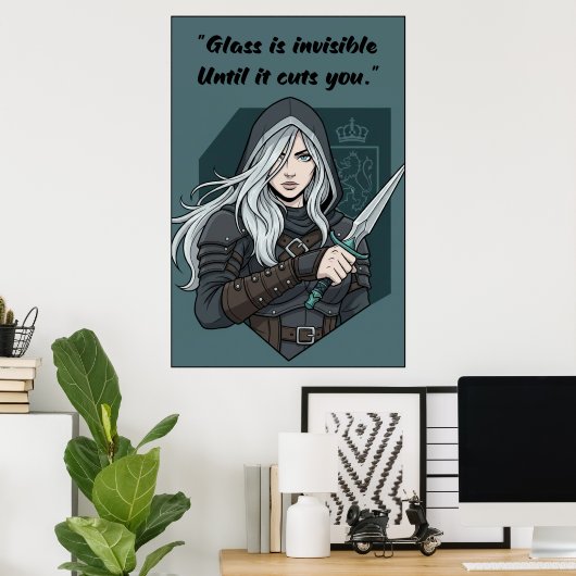 Powerless Book Quote Poster (Thuiskantoor)