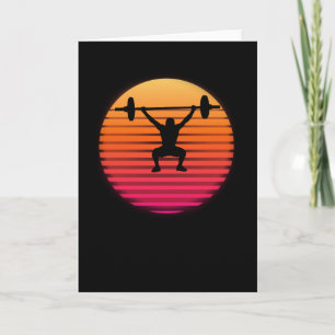 Powerlift Retro Sunset Bodybuilding Gift Kaart