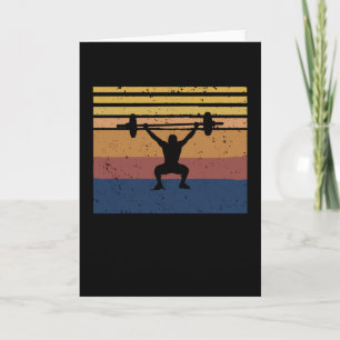 Powerlift Retro Sunset Bodybuilding Gift Kaart