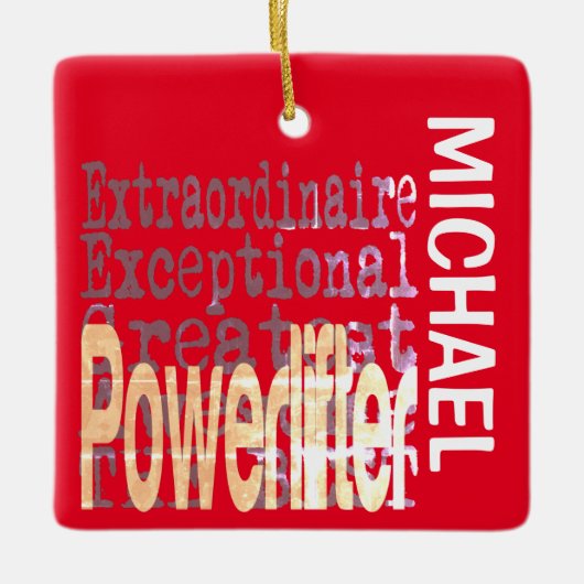 Powerlifter Extraordinaire CUSTOM Keramisch Ornament (Voorkant)