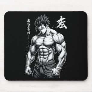 Powerlifter Japanse anime stijl Muscle Bodybuilde Muismat